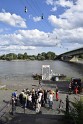 Koelner Seilbahn Gondel blieb haengen Koeln Linksrheinisch P188